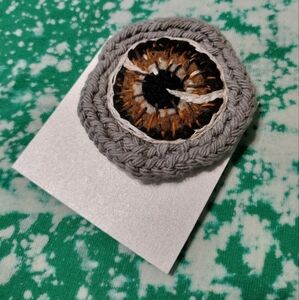 Handmade Eyeball Pin (Brown)